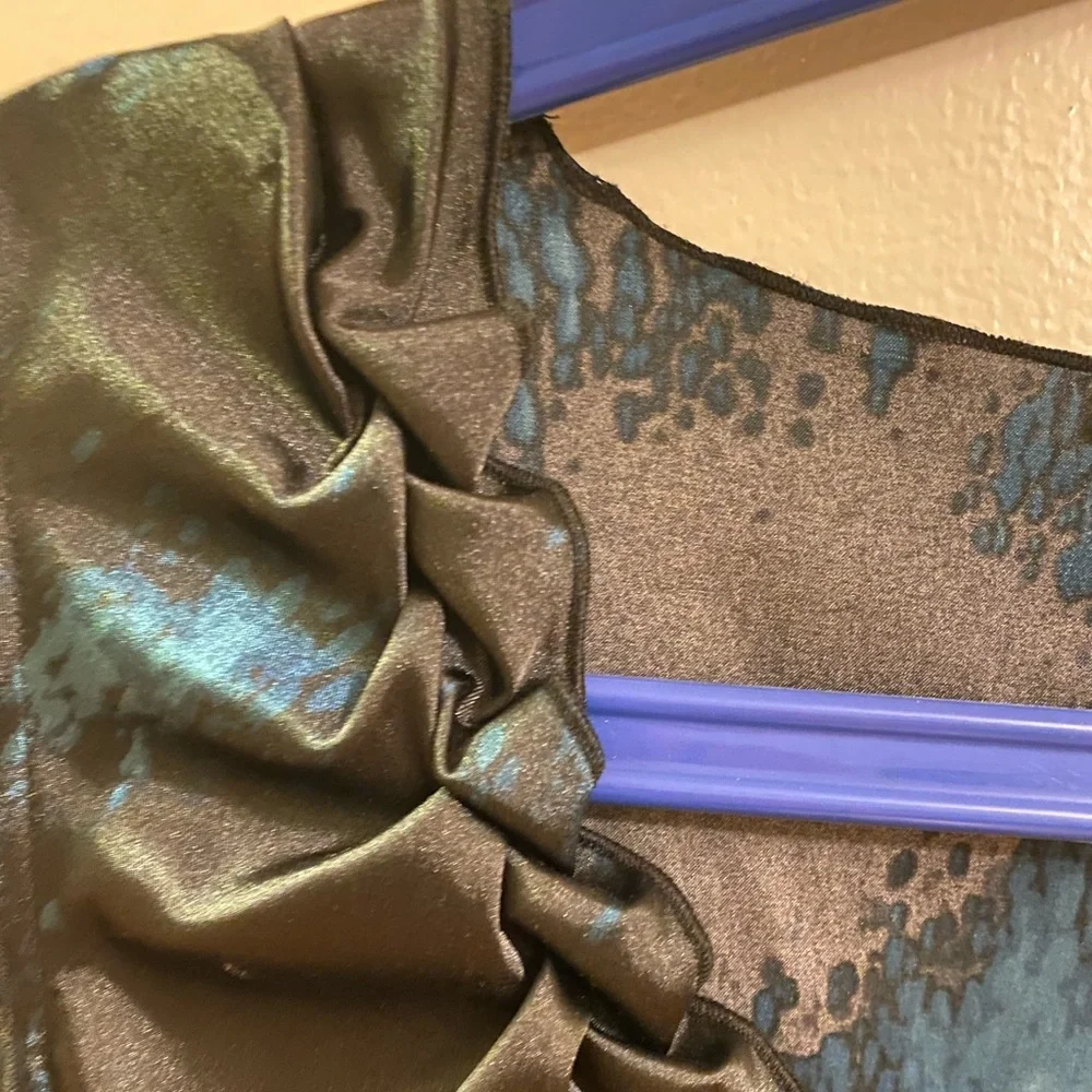 Tahari PL Blouse, blue and black - Picture 2 of 5